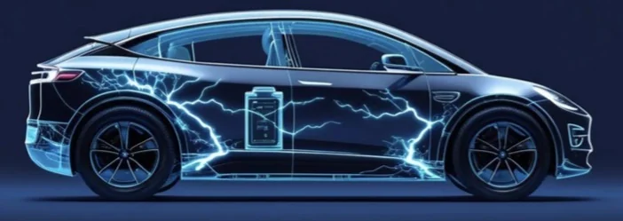 Electric vehicle with battery state of health shown at 92%